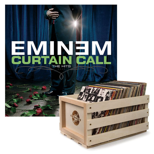 Vinyl Album Bundle With Record Crate And Eminem s Curtain