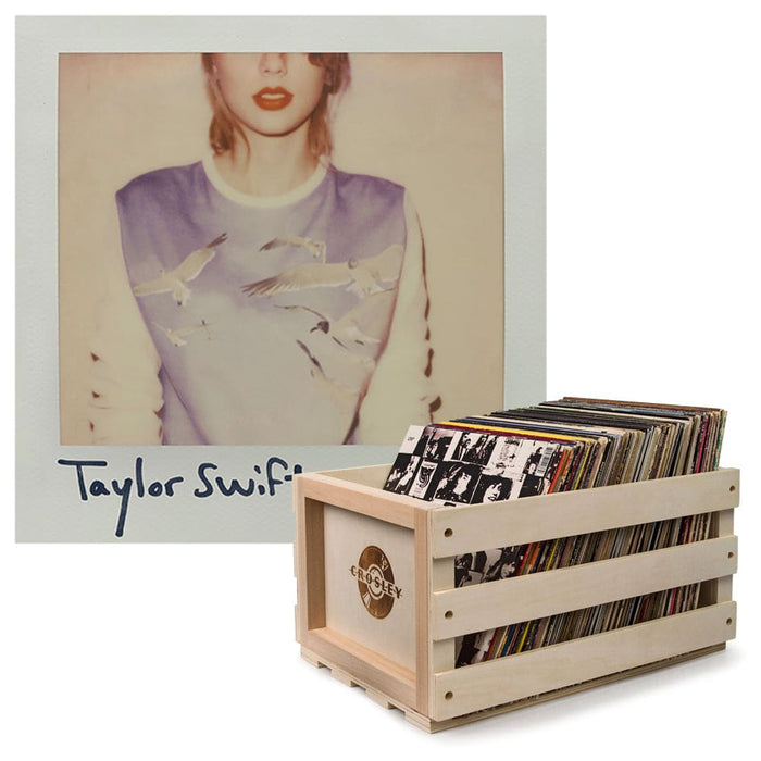 Vinyl Album Bundle With Record Crate And Taylor Swift 1989