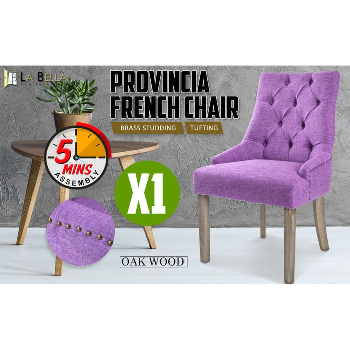 Violet French Provincial Dining Chair Amour Oak Leg