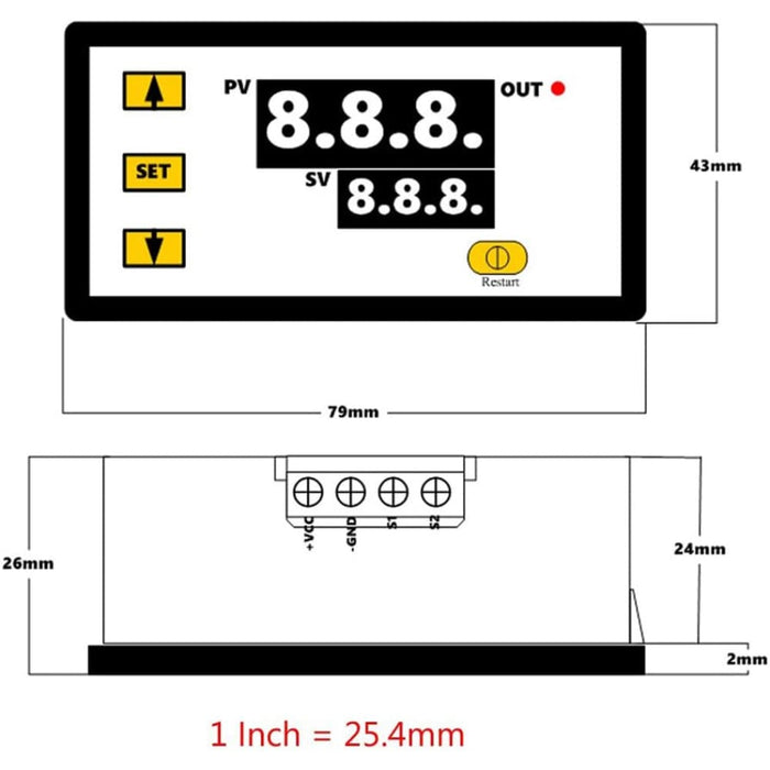 W3230 Mini Digital Temperature Controller 12v 24v 220v