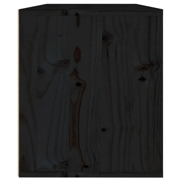 Wall Cabinet Black 60x30x35 Cm Solid Wood Pine Notapt