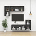 Wall Cabinet Glossy Look Grey 37x37x37 Cm Chipboard Nbpaln