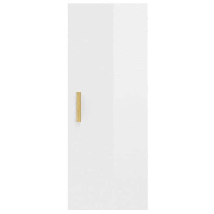 Wall Cabinet Glossy Look White 34.5x34x90 Cm Engineered