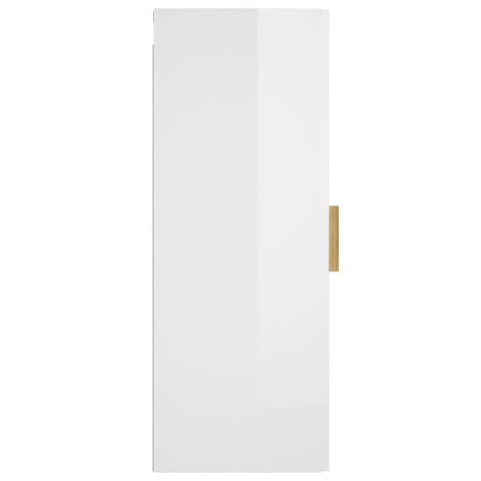 Wall Cabinet Glossy Look White 34.5x34x90 Cm Engineered