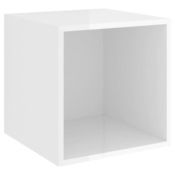 Wall Cabinet Glossy Look White 37x37x37 Cm Chipboard Nbpalx