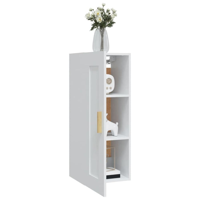 Wall Cabinet White 35x34x90 Cm Engineered Wood Noxalp