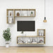 Wall Cabinet White And Sonoma Oak Chipboard Nbpapk