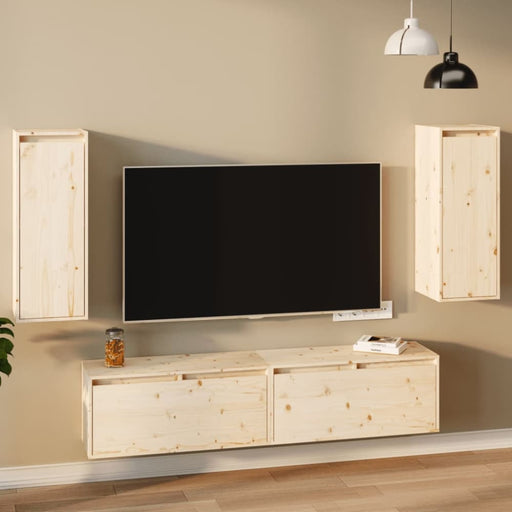 Wall Cabinets 2 Pcs 30x30x80 Cm Solid Wood Pine Notakl