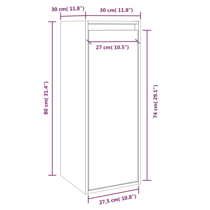 Wall Cabinets 2 Pcs 30x30x80 Cm Solid Wood Pine Notakl