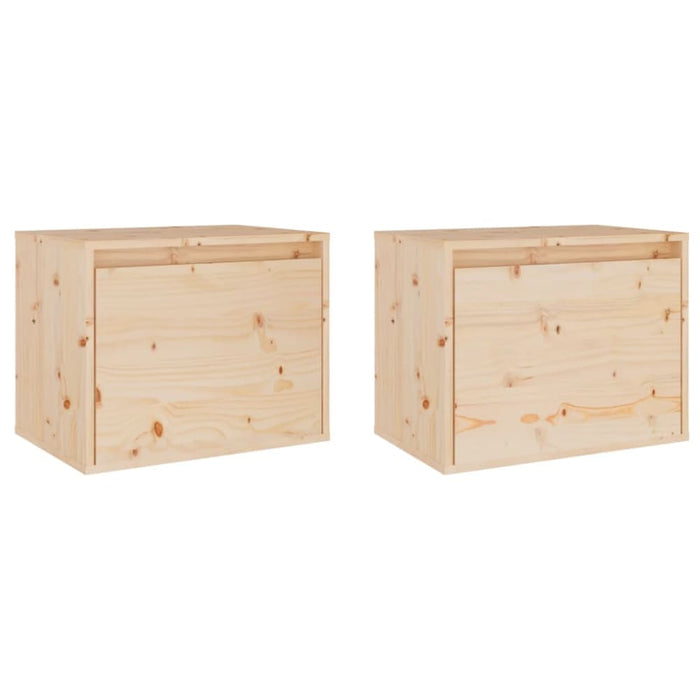 Wall Cabinets 2 Pcs 45x30x35 Cm Solid Wood Pine Notatl