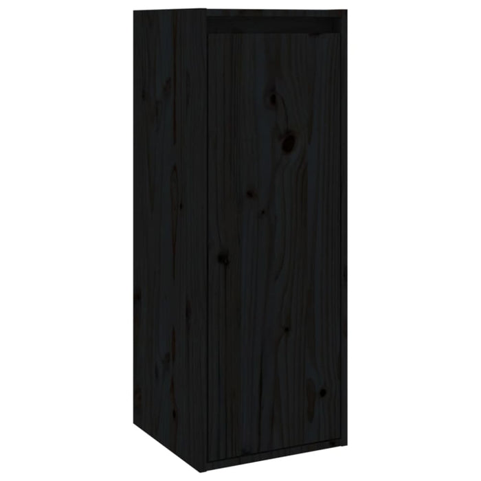 Wall Cabinets 2 Pcs Black 30x30x80 Cm Solid Wood Pine Notpba