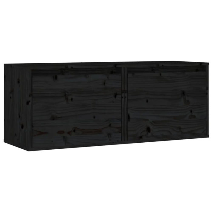 Wall Cabinets 2 Pcs Black 45x30x35 Cm Solid Wood Pine Notaaa