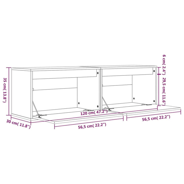 Wall Cabinets 2 Pcs Black 60x30x35 Cm Solid Wood Pine Notapa