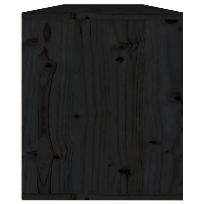 Wall Cabinets 2 Pcs Black 60x30x35 Cm Solid Wood Pine Notapa