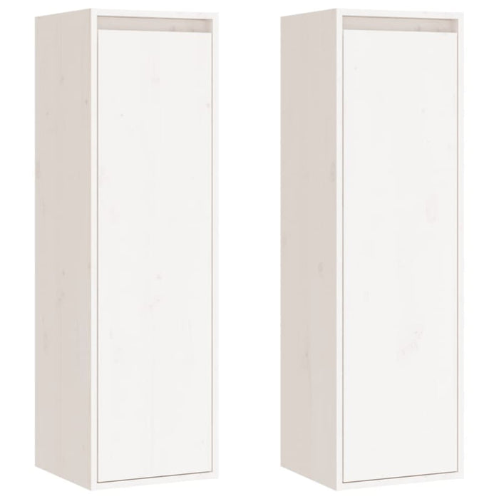 Wall Cabinets 2 Pcs White 30x30x100 Cm Solid Wood Pine