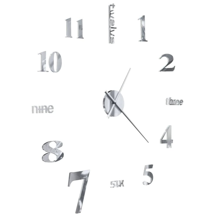 3d Wall Clock Modern Design 100 Cm Xxl Silver Pbltl