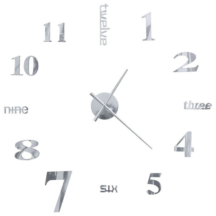 3d Wall Clock Modern Design 100 Cm Xxl Silver Pbltl