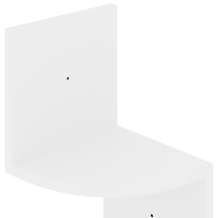 Wall Corner Shelf Glossy Look White 19x19x123 Cm Chipboard