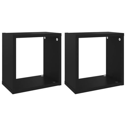 Wall Cube Shelves 2 Pcs Black 26x15x26 Cm Nbibxn