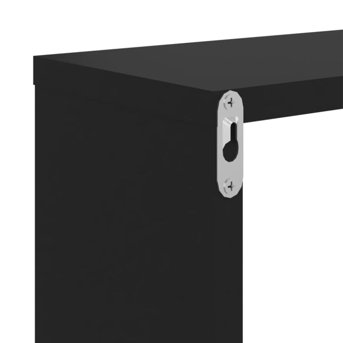 Wall Cube Shelves 2 Pcs Black 26x15x26 Cm Nbibxn