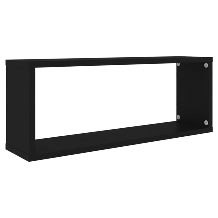 Wall Cube Shelves 2 Pcs Black 60x15x23 Cm Chipboard Nbiotl