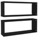 Wall Cube Shelves 2 Pcs Black 60x15x23 Cm Chipboard Nbiotl