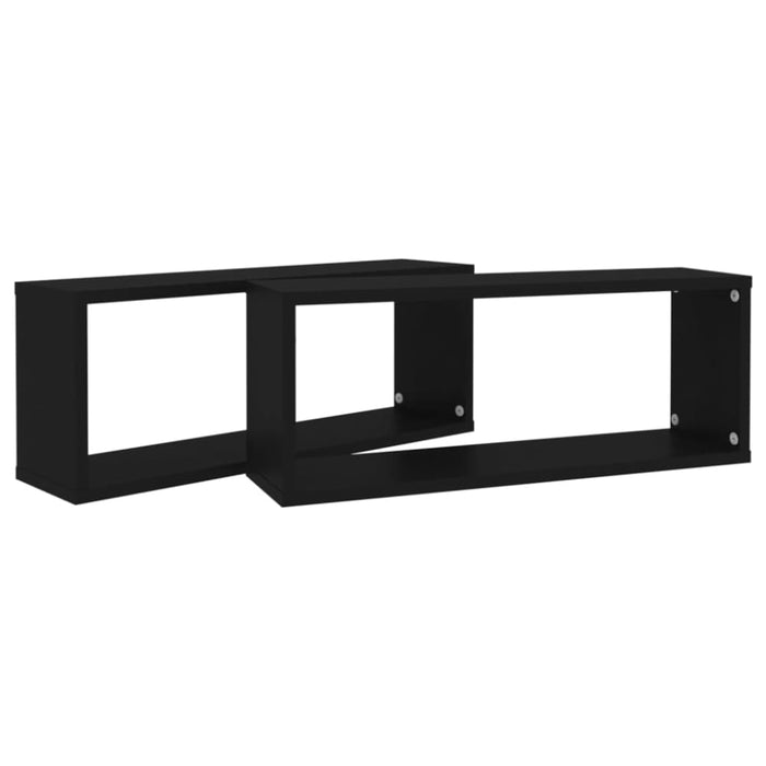 Wall Cube Shelves 2 Pcs Black 60x15x23 Cm Chipboard Nbiotl