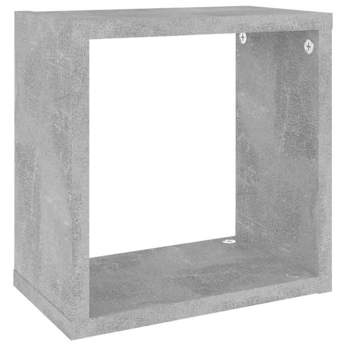 Wall Cube Shelves 2 Pcs Concrete Grey 26x15x26 Cm Nbibti