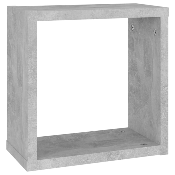 Wall Cube Shelves 2 Pcs Concrete Grey Nbibob