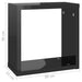 Wall Cube Shelves 2 Pcs Glossy Look Black 30x15x30 Cm Nbibok