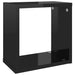 Wall Cube Shelves 2 Pcs Glossy Look Black Nbibal