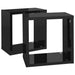 Wall Cube Shelves 2 Pcs Glossy Look Black Nbibal