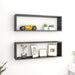 Wall Cube Shelves 2 Pcs Glossy Look Grey 80x15x26.5 Cm