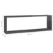 Wall Cube Shelves 2 Pcs Glossy Look Grey 80x15x26.5 Cm