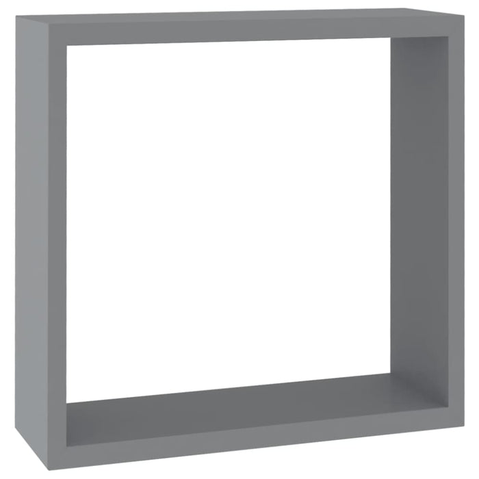 Wall Cube Shelves 3 Pcs Grey Mdf Txtkpo