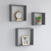 Wall Cube Shelves 3 Pcs Grey Mdf Txtkpo