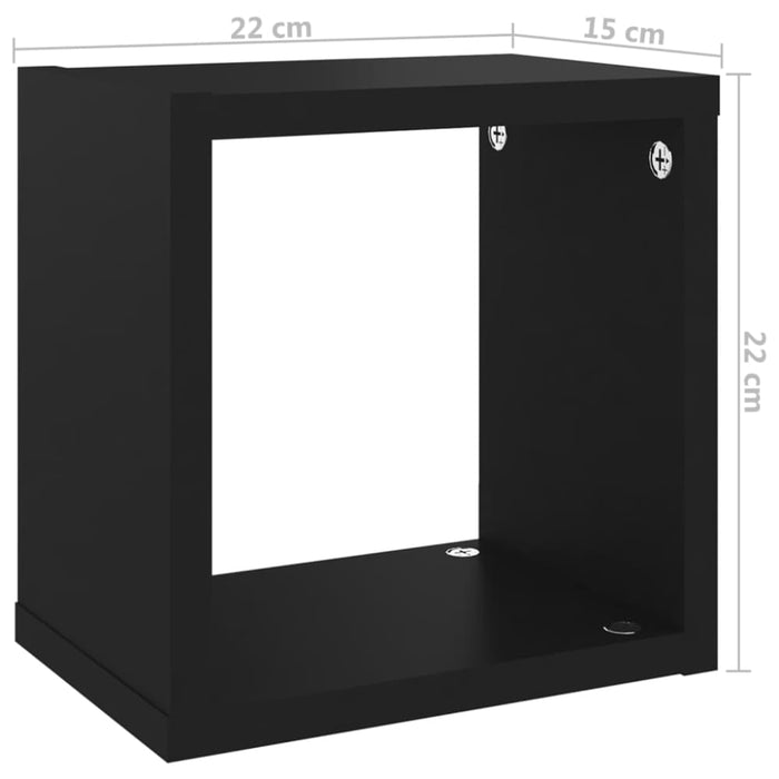 Wall Cube Shelves 4 Pcs Black Nbibpl