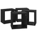 Wall Cube Shelves 4 Pcs Black Nbibpl