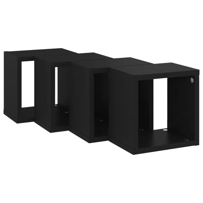 Wall Cube Shelves 4 Pcs Black Nbibpl