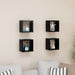 Wall Cube Shelves 4 Pcs Black Nbibpl