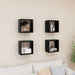 Wall Cube Shelves 4 Pcs Black Nbibxk