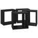 Wall Cube Shelves 4 Pcs Black Nbibxk