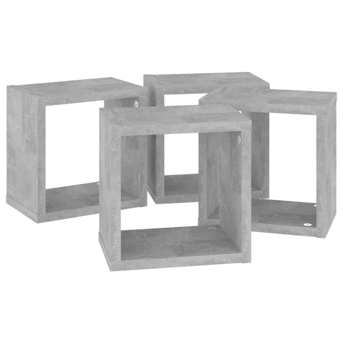 Wall Cube Shelves 4 Pcs Concrete Grey 22x15x22 Cm Nbiblp