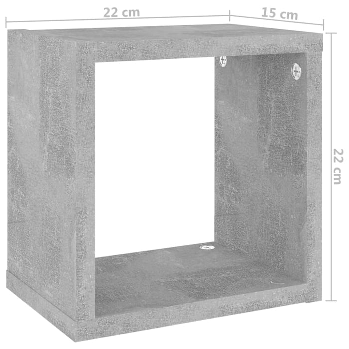 Wall Cube Shelves 4 Pcs Concrete Grey 22x15x22 Cm Nbiblp