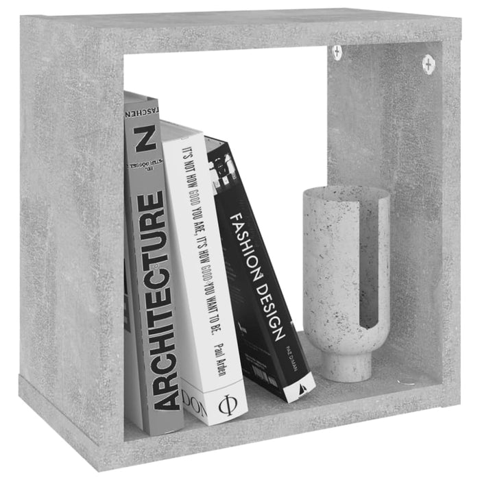 Wall Cube Shelves 4 Pcs Concrete Grey 26x15x26 Cm Nbibtn