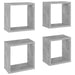 Wall Cube Shelves 4 Pcs Concrete Grey 26x15x26 Cm Nbibtn