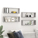 Wall Cube Shelves 4 Pcs Concrete Grey 80x15x26.5 Cm