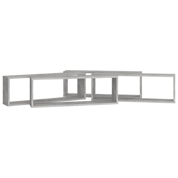 Wall Cube Shelves 4 Pcs Concrete Grey 80x15x26.5 Cm