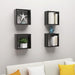 Wall Cube Shelves 4 Pcs Glossy Look Black 30x15x30 Cm Nbibxb