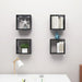 Wall Cube Shelves 4 Pcs Glossy Look Black 30x15x30 Cm Nbibxb